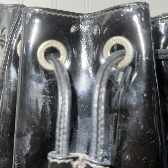 RARE GUCCI Bamboo Handle Tote Bag Black Patent Leather EUC - Picture 13 of 13